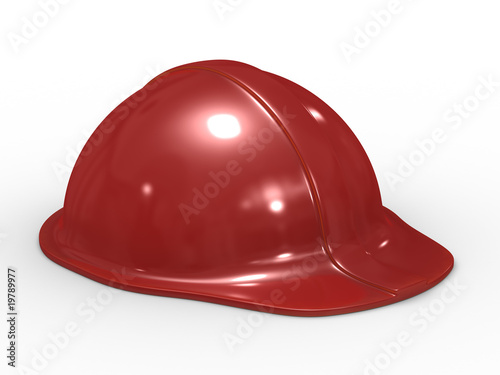 Red helmet on white background. Isolated 3D image