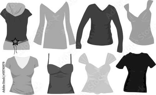 wardrobe women icons vector