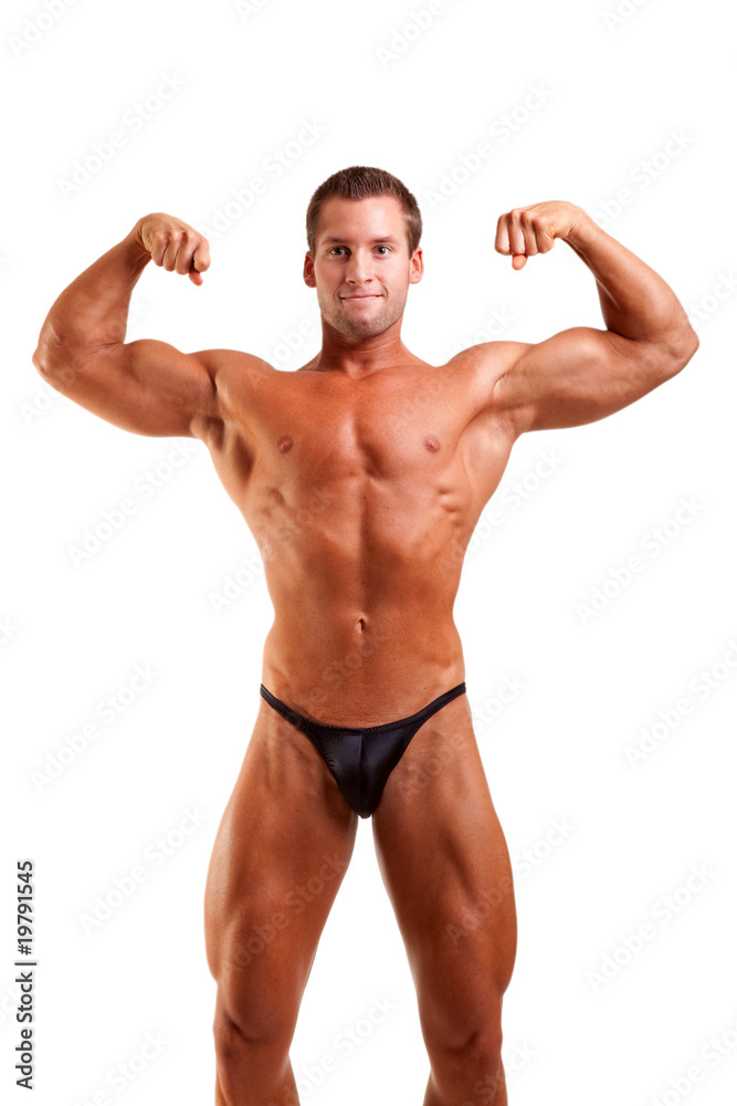 amateur bodybuilder posing