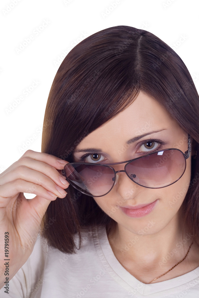 Fashion portrait of sexy, young, beautiful woman wearing sunglas Fashion portrait of sexy, young, beautiful woman wearing sunglas