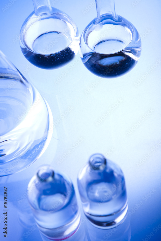Blue chemistry vials Blue chemistry vials