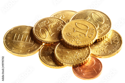 Euro cent coins photo