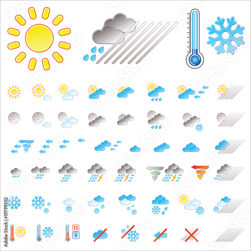 Photography Pictograms which represent weather conditions