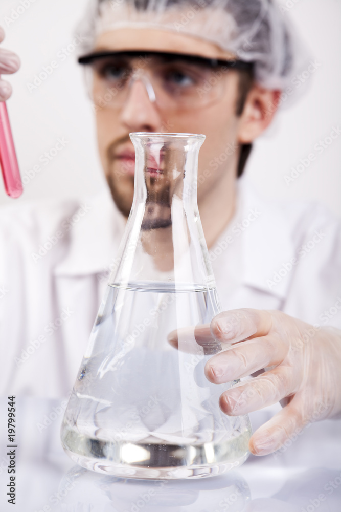 Male researcher in the laboratory Male researcher in the laboratory