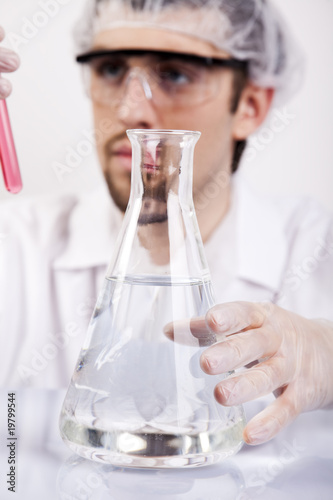 Male researcher in the laboratory