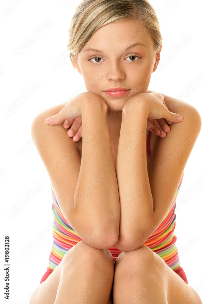 Beauty teenage girl thinking Beauty teenage girl thinking