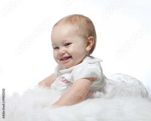 Innocent caucasian baby in high key