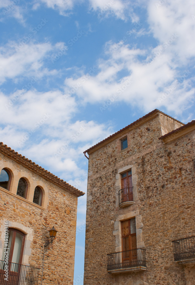 Typical stone buildings of Catalunya