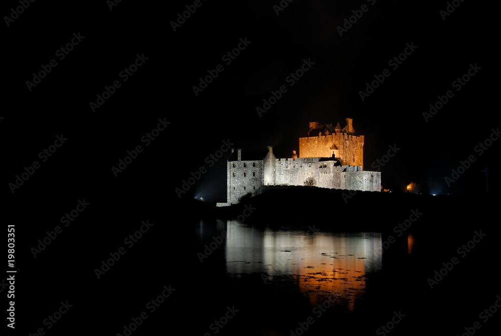 Eilean Donan Castle In Scotland At Night
