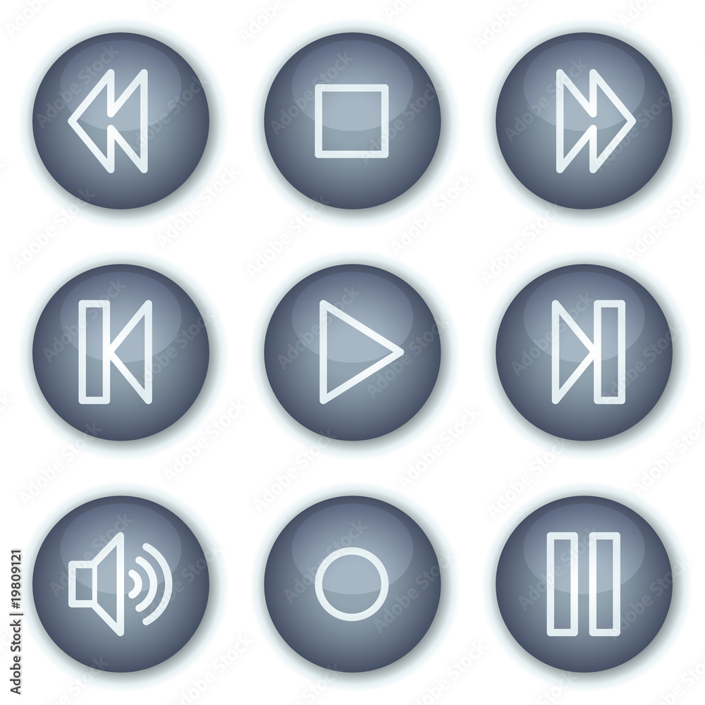 Walkman web icons, mineral circle buttons series Walkman web icons, mineral circle buttons series