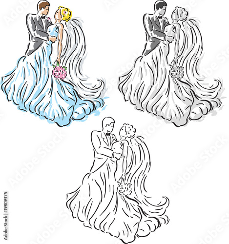 Stylized Wedding couple