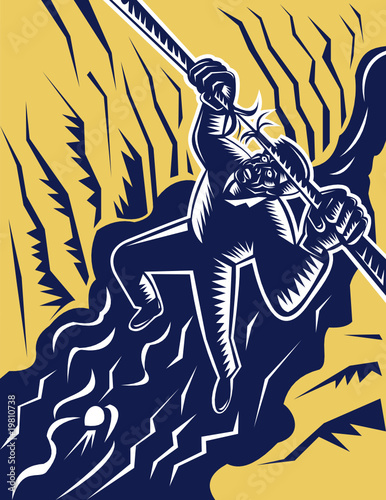 man hanging from breaking rope river below