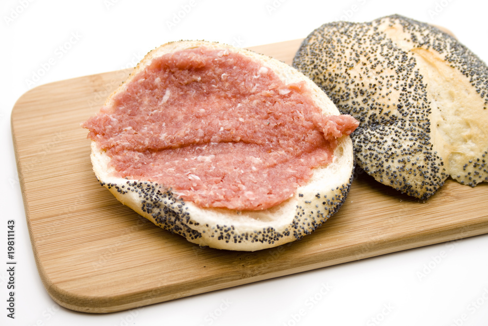 Mettwurst Brötchen Mettwurst Brötchen