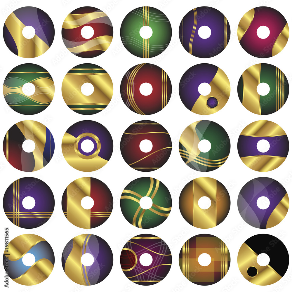 25 CD or DVD Vector Label Templates