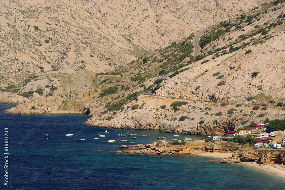 Fototapeta premium Stara Baska Kuestenstrase - Stara Baska coast road 14