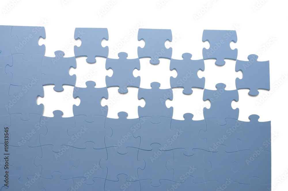 Naklejka premium Slices of puzzle, isolated on white background
