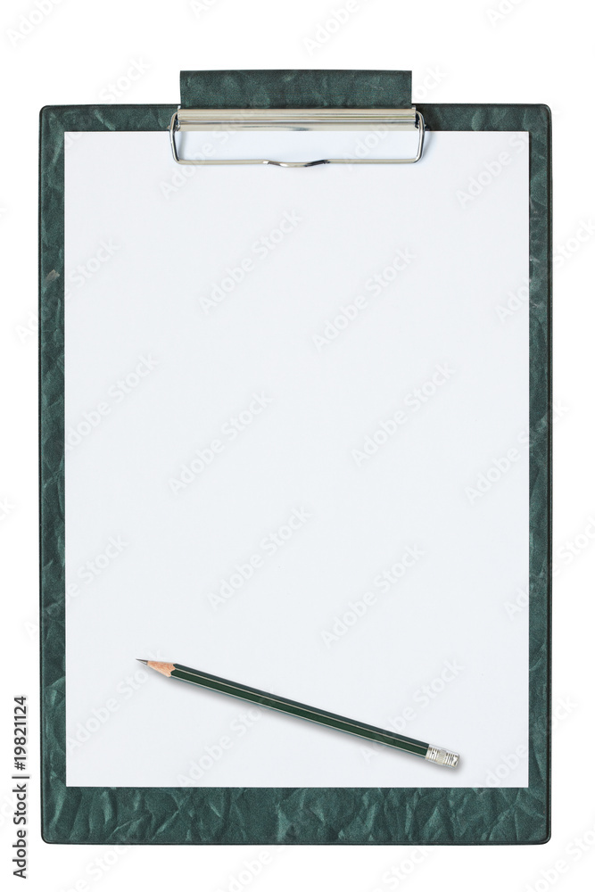 Clipboard with a sheet of paper. Clipboard with a sheet of paper.