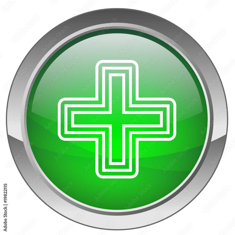 Obraz premium Bouton Web PHARMACIE (Croix Vert Médecine Garde Caducée Vecteur)