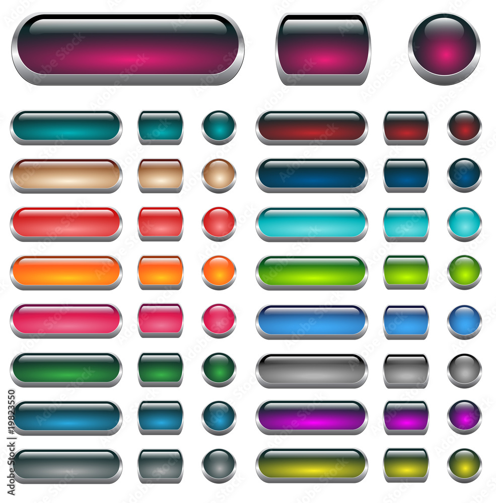 Aqua Web buttons set