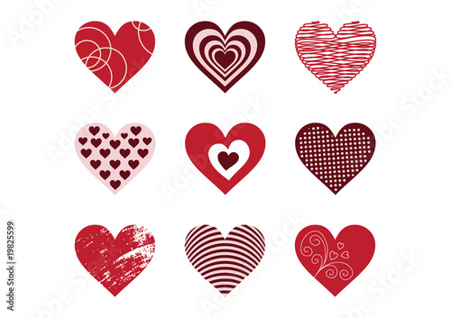 collection of heart elements