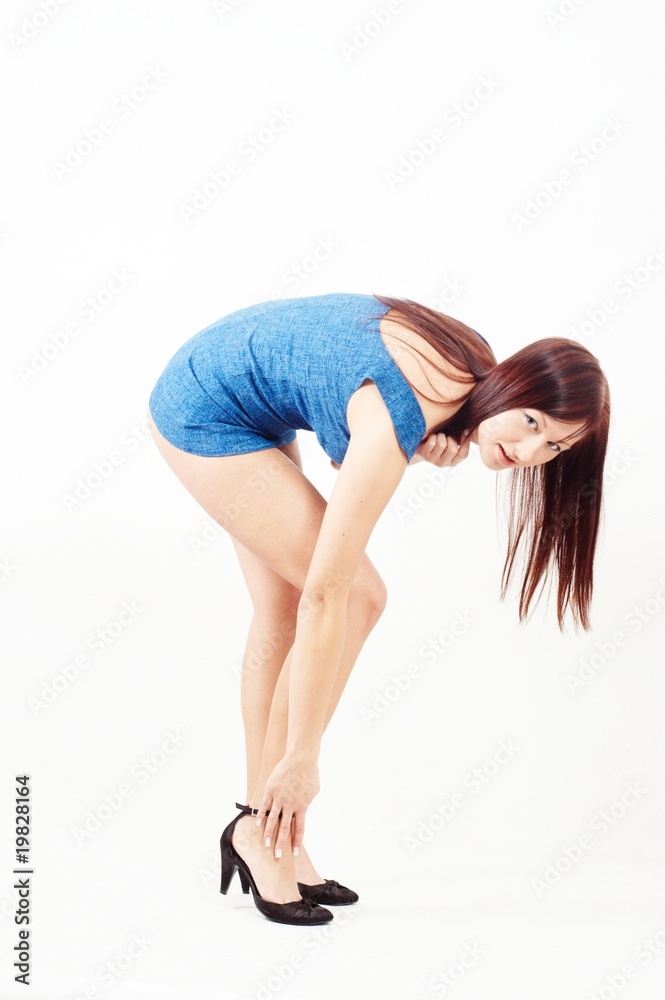 sexy girl bending down Stock Photo | Adobe Stock