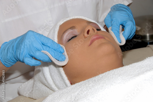 Skincare facial treatment at day spa