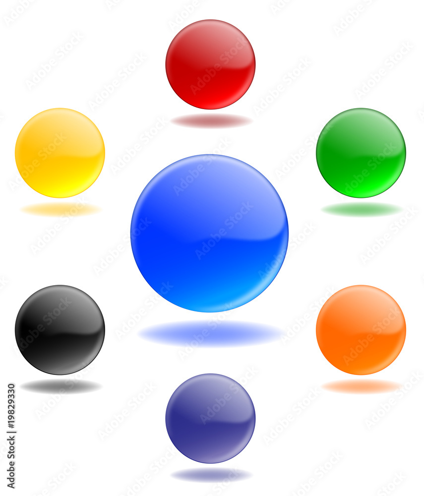 Boutons web ronds (bleu jaune rouge vert orange violet noir) Boutons web ronds (bleu jaune rouge vert orange violet noir)
