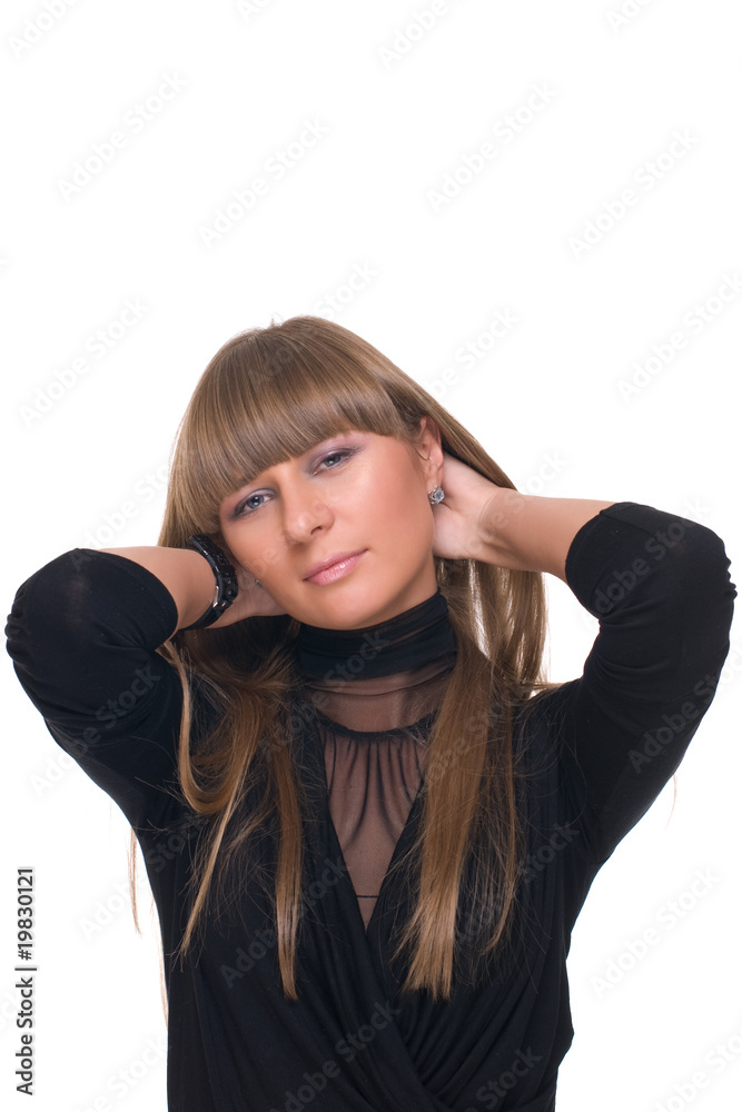 Close up portrait of young dreaming business woman Close up portrait of young dreaming business woman
