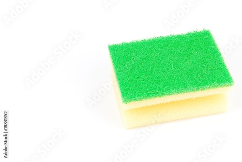 Kitchen sponge on white