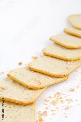 Bunch of rectangular cheese crackers