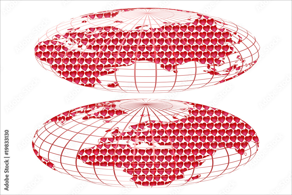 rose hart world globe map Stock Vector | Adobe Stock