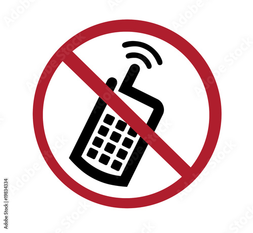 sign - no cell phones