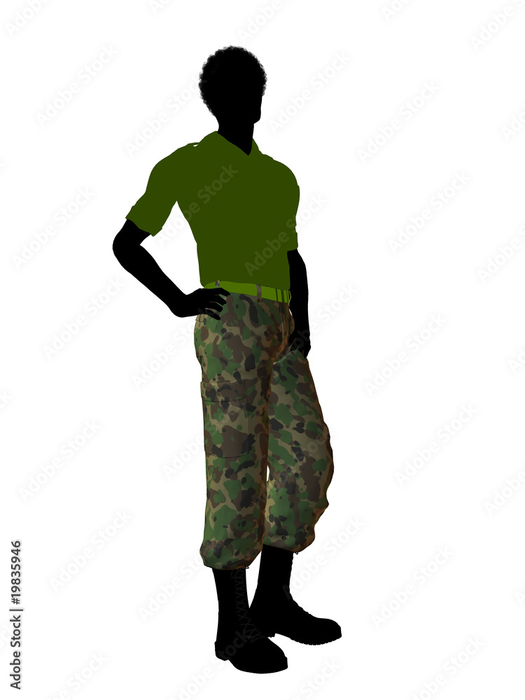 African American Soldier Illustration Silhouette African American Soldier Illustration Silhouette