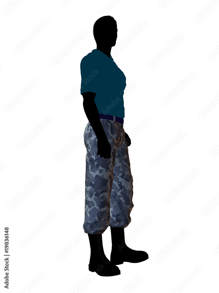 Naklejka premium Male Soldier Illustration Silhouette