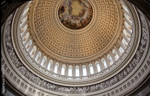 US Capitol Round Dome Rotunda Apothesis George Washington DC