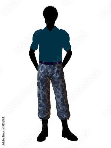 African American Soldier Illustration Silhouette © Kathy Gold