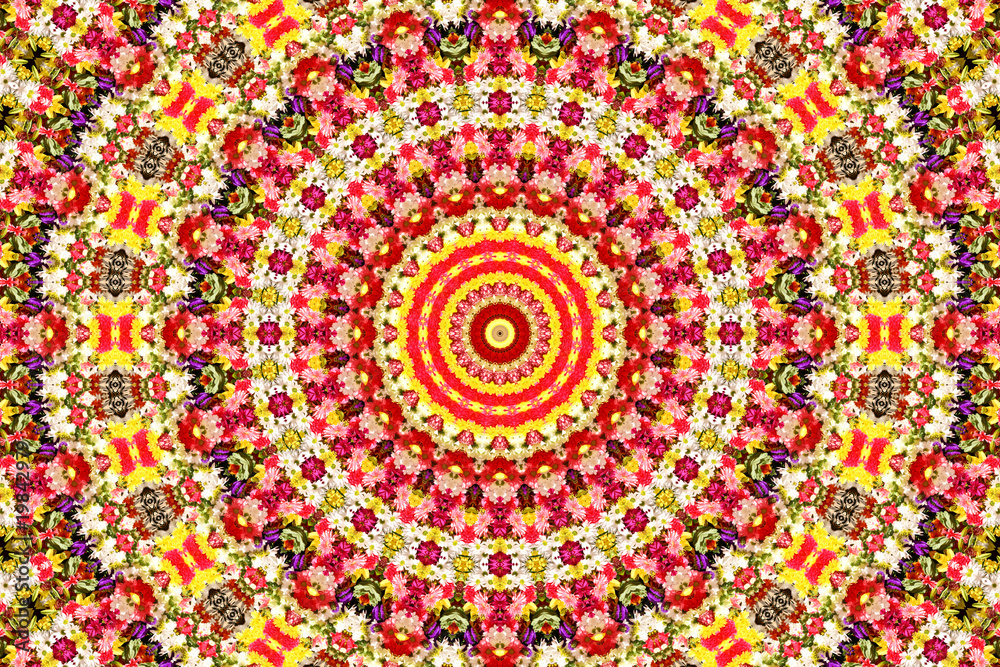 Flowers background - kaleidoscope