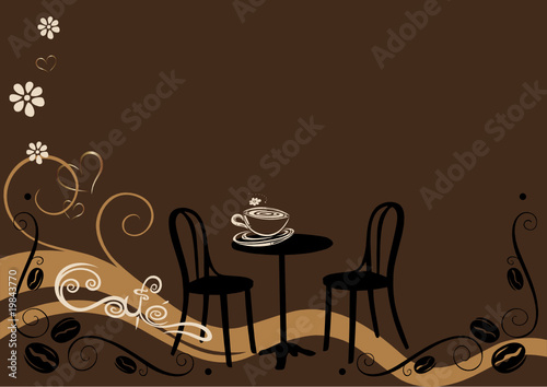 Im Cafe, Kaffee, Blumen, floral, filigran, coffee, background