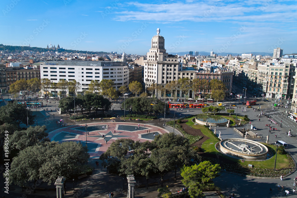 Naklejka premium Spain - Barcelona - Placa de Catalunya