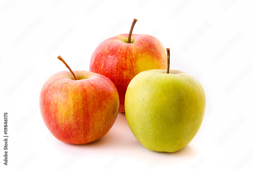 Three ripe apples isolated on white Three ripe apples isolated on white