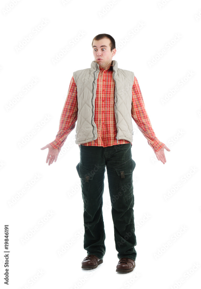 Man looking confused isolated over a white background Man looking confused isolated over a white background