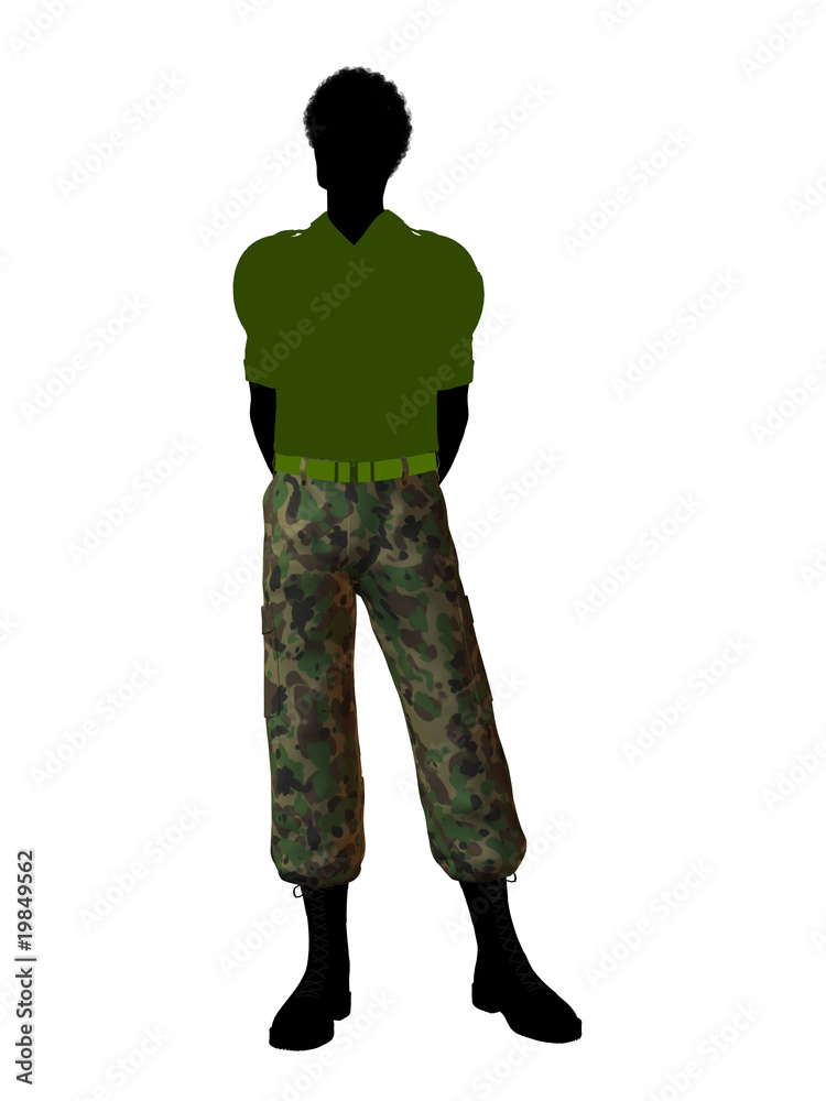 African American Soldier Illustration Silhouette African American Soldier Illustration Silhouette