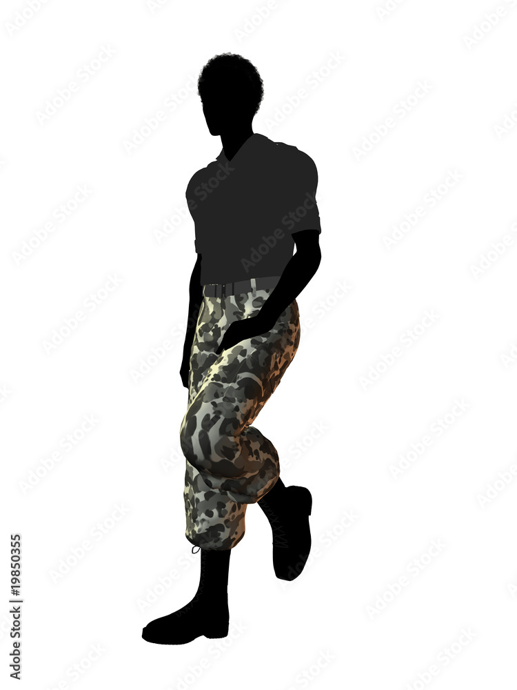 African American Soldier Illustration Silhouette African American Soldier Illustration Silhouette