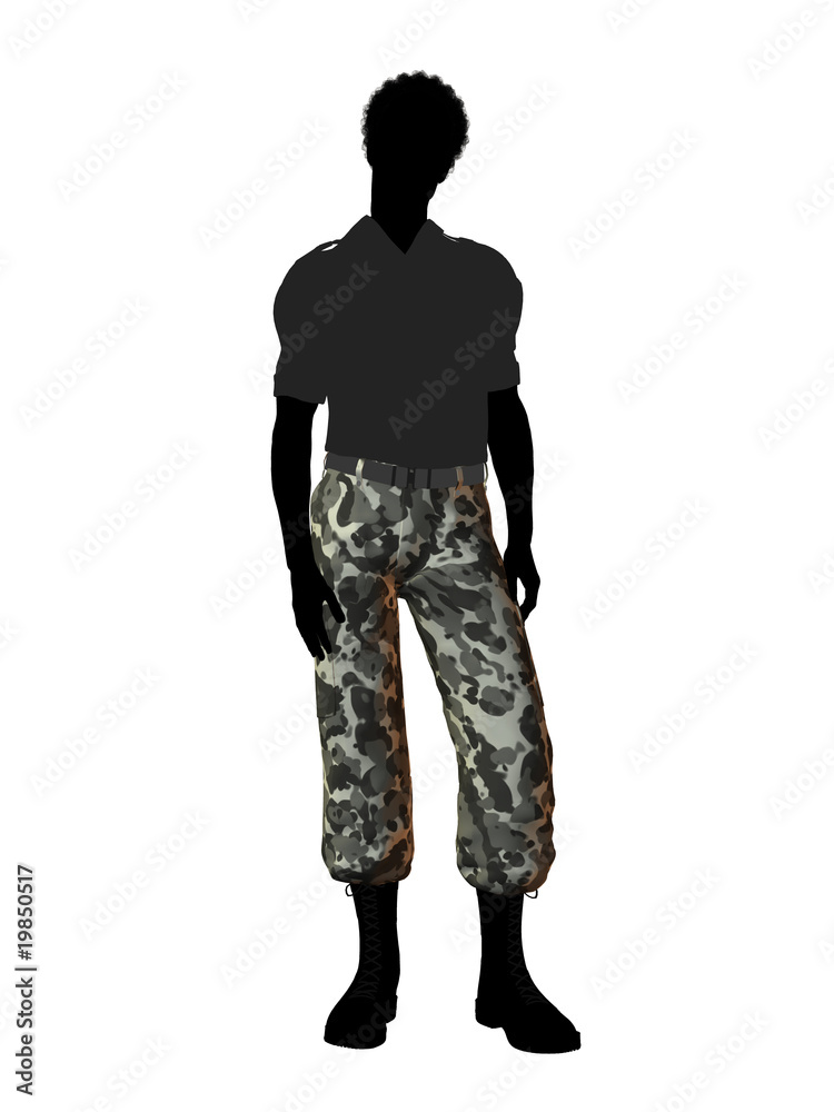 African American Soldier Illustration Silhouette African American Soldier Illustration Silhouette