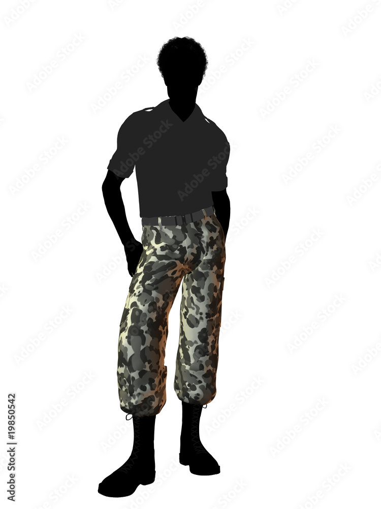 African American Soldier Illustration Silhouette African American Soldier Illustration Silhouette