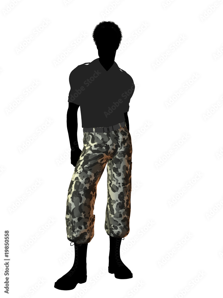 African American Soldier Illustration Silhouette African American Soldier Illustration Silhouette