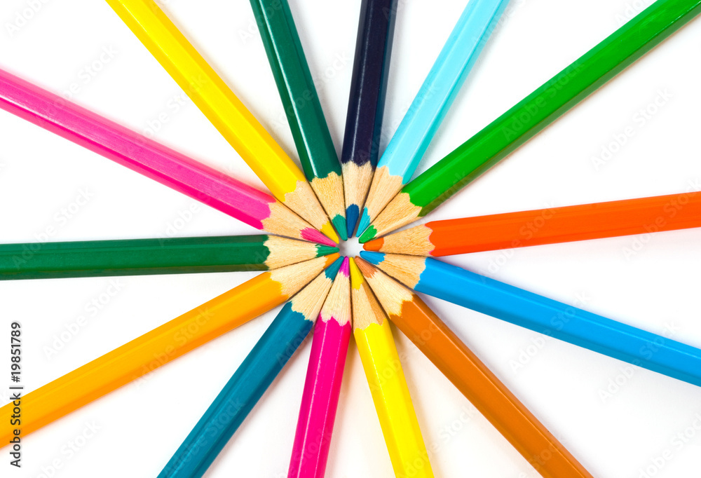 Colored pencils isolated on white Colored pencils isolated on white