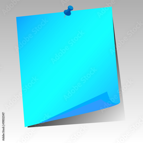 Note with blue pin