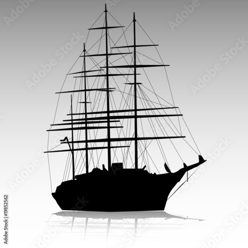 Sea sailing silhouette vecto