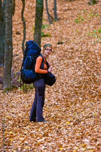 Hiker in autumn © Maygutyak